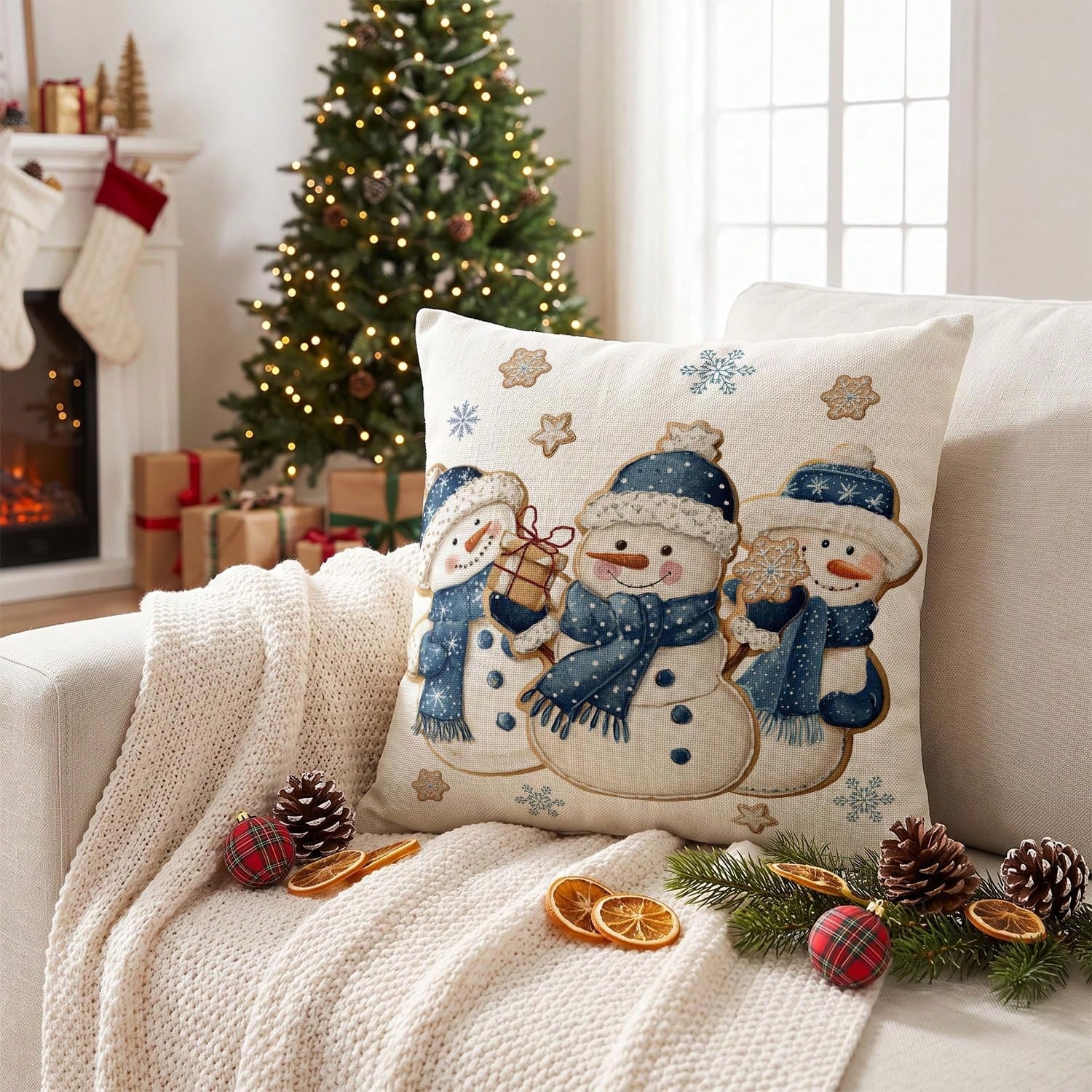 1 szt. Zimowy Bałwan, Płatki Ś – Pillow Insert 18X18 recenzja i cena