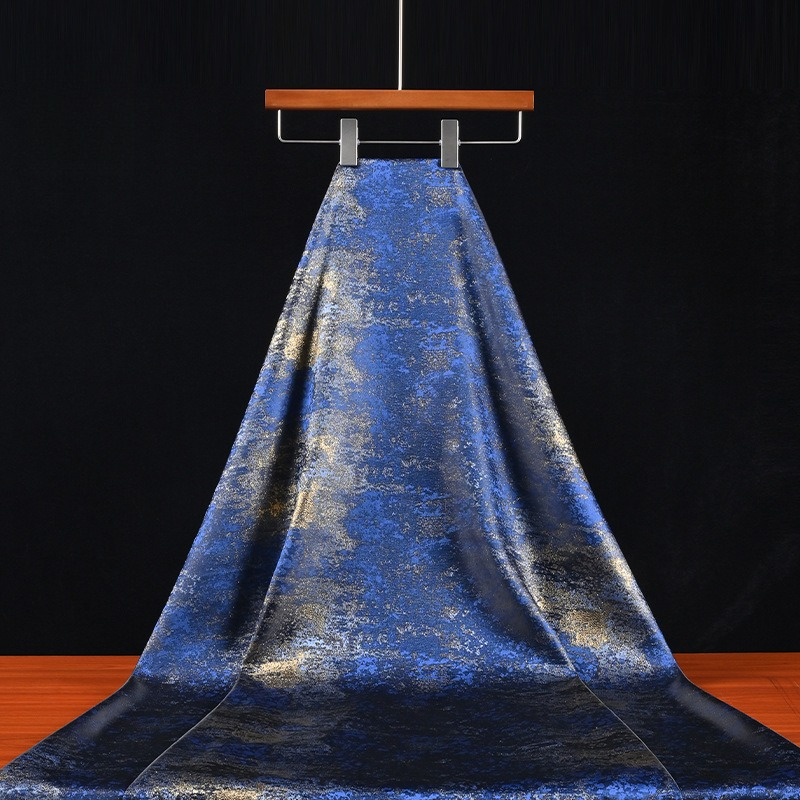 Retro niebieska tkanina z grad – Home Textiles Usa recenzja i cena